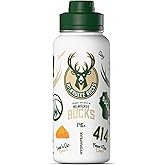 Hydrapeak x NBA Officially Licensed Milwaukee Bucks 32 oz Active Water Bottle with Chug Lid Reusable Stainless Steel Double Wall Insulated Sports Gift, Celebrating The City Of Milwaukee
