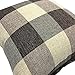 YOUR SMILE Retro Farmhouse Buffalo Tartan Chequer Plaid Cotton Linen Decorative Throw Pillow Case Cushion Cover Pillowcase for Sofa,Set of 2 (Brown, 18''x18'')
