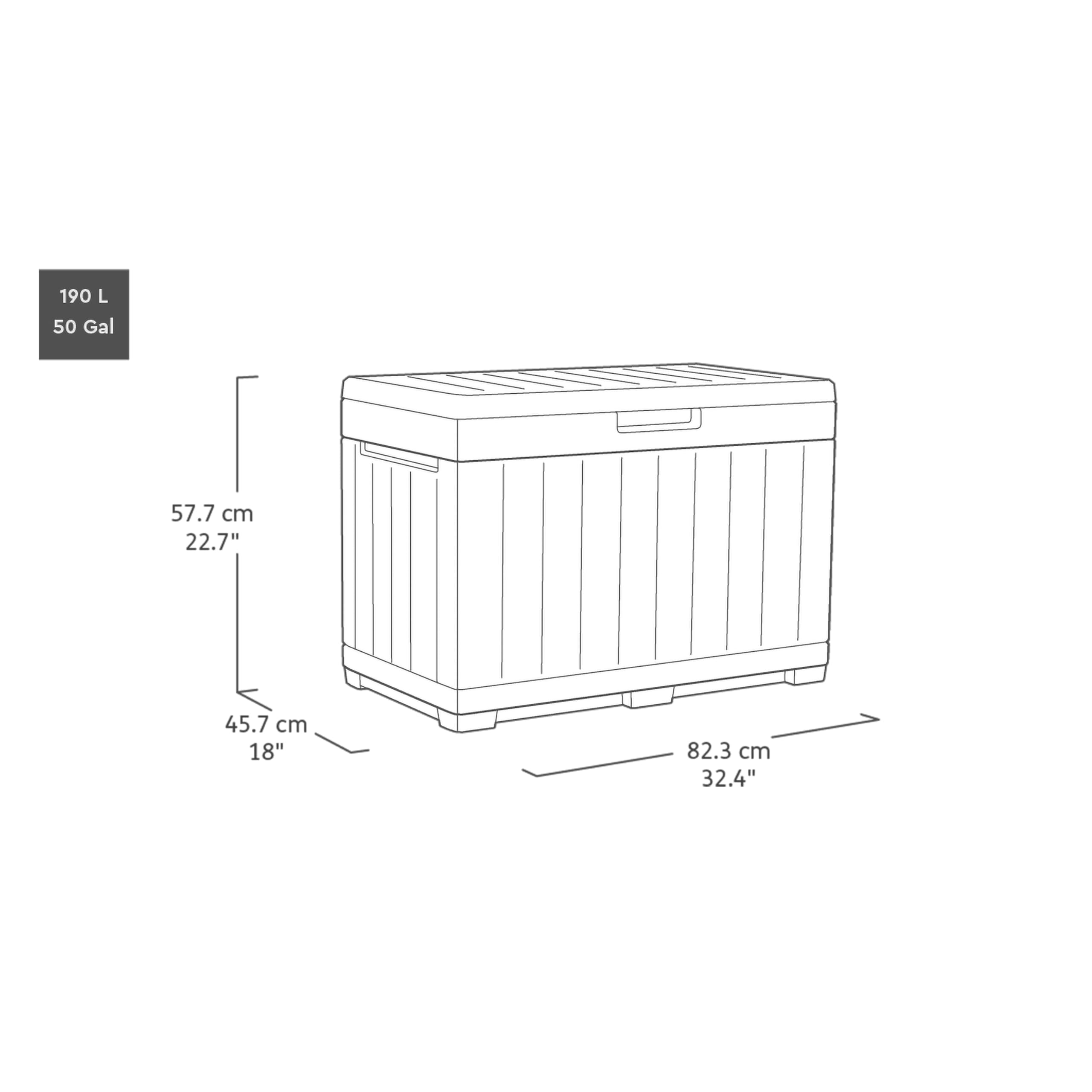 Keter Gartentruhe KENTWOOD 190L Decocoat – Wetterfeste Gartenbox in Rosenholzoptik mit Sitzfunktion – UV-beständige Aufbewahrungsbox, abschließbar, für Innen- & Außenbereich 7