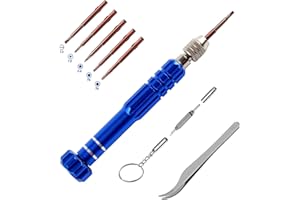 TASAINU 5-in-1 Eyeglass Repair Kit, 3in1 Multifunctional Small Screwdriver Set, Phone Repair Kit, Premium Screwdriver Tools Kit for Repairing Sunglasses, Watches, Electronic Products, Toys (Blue)