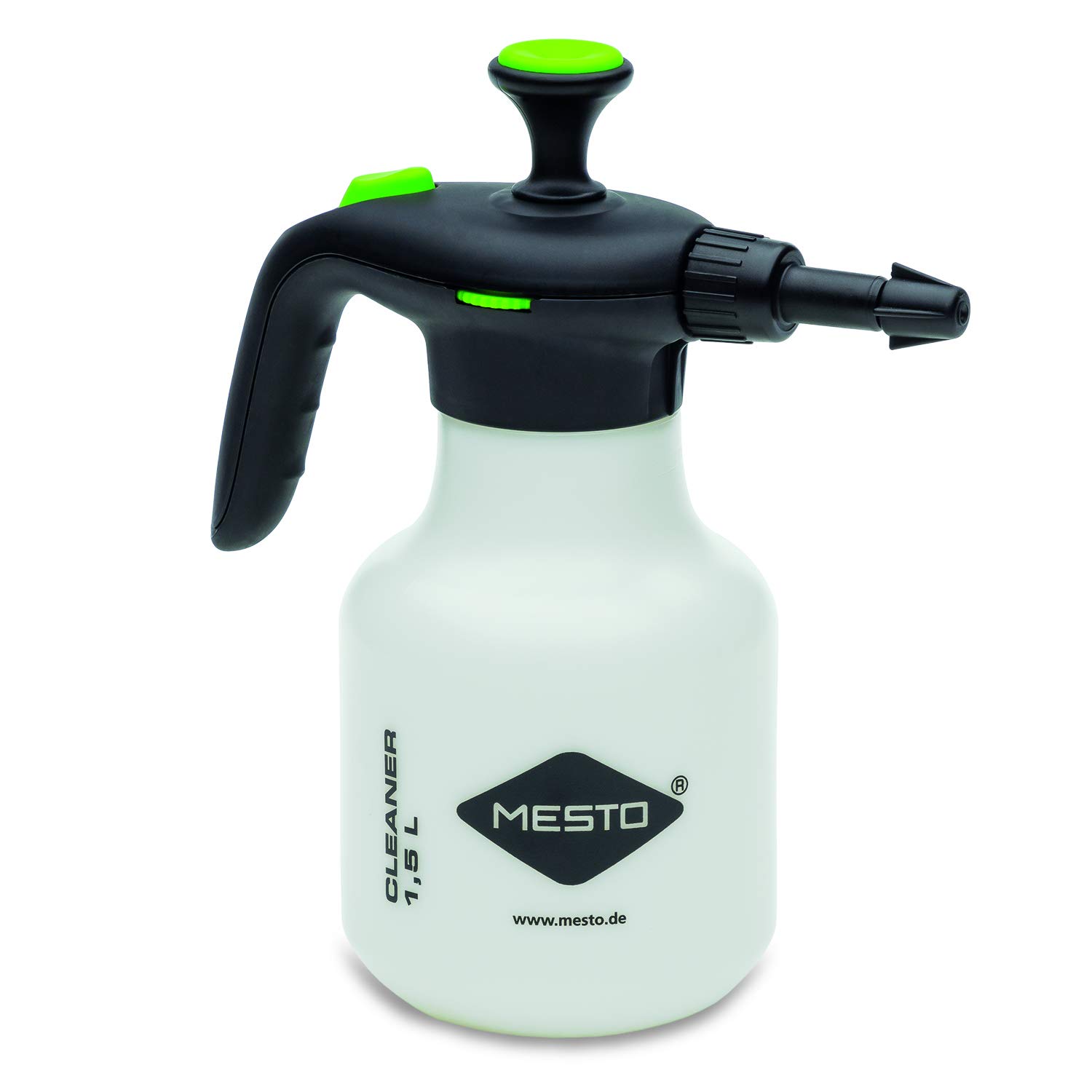 Mesto 3132BG Pressure Sprayer for Cleaning Surfaces, Spray Device, Plastic Container with Filling Scale, Operating Pressure 3 Bar, White, 1.5 L