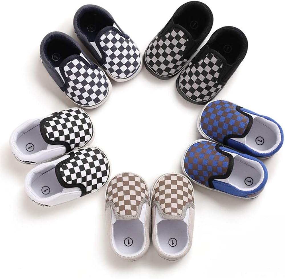 | Meckior Infant Baby Girls Boys Canvas Shoes Soft Sole Toddler Slip On Newborn Crib Moccasins Casual Sneaker Austin Boy's Flat Lazy Loafers First Walkers Skate Shoe | Sneakers