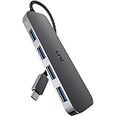 uni USB C to USB Hub Multiport Adapter, Aluminum 4 Ports USB C Splitter for Laptop, Slim Thunderbolt 3/4 Data USB Hub Compati
