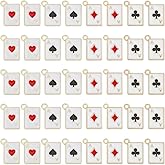 PH PandaHall 40pcs Poker Card Charms,15x11mm Mini Playing Card Charm 4 Styles Ace of Shapes Enamel Pendant Peach Heart Pendants Good Luck Charms for Jewelry Making Necklace Earring DIY Craft Keychains