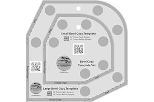 Creative Grids Bowl Cozy Template Set – CGRBOWLS – Made in USA, Non-Slip Grip Acrylic Quilting, Sewing, Crafting, Patchwork Ruler & Template