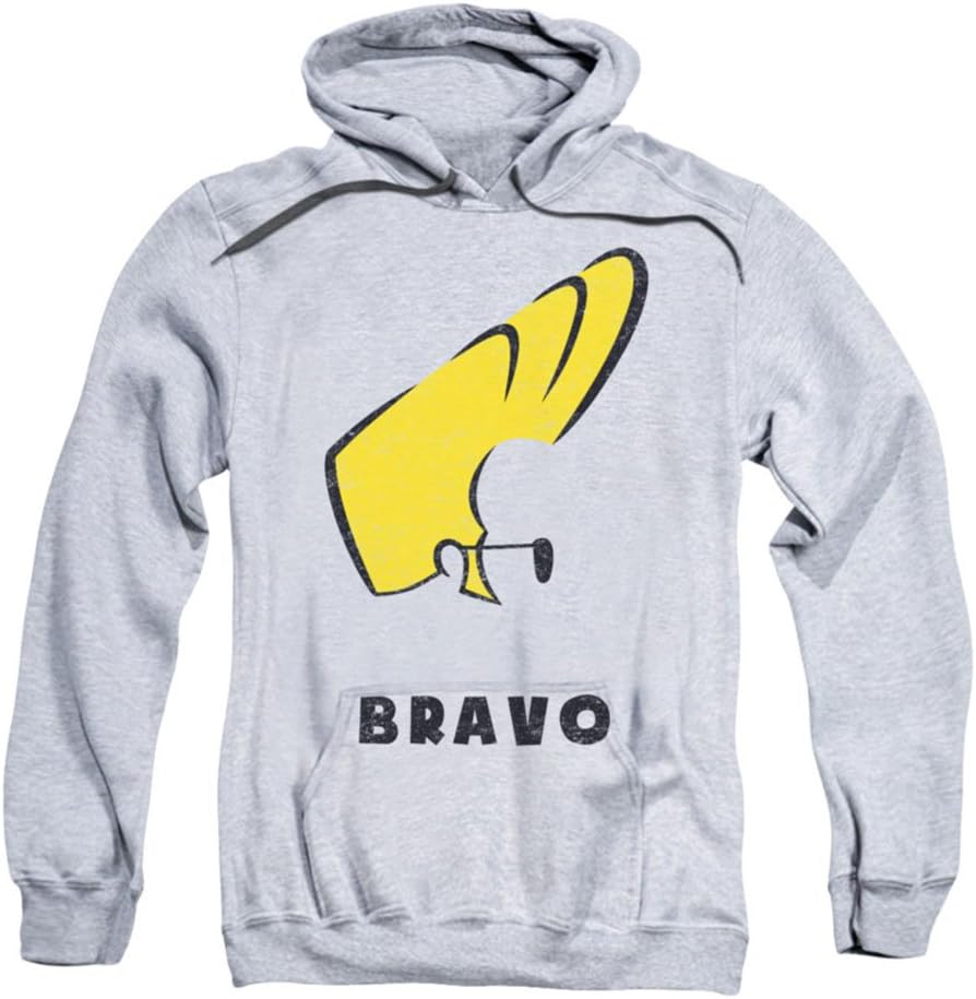Trevco Johnny Bravo-Johnny Hair - Adult Pull-Over Hoodie - Athletic Heather & Medium