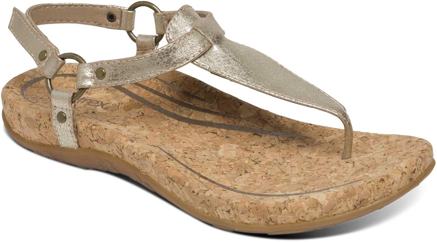 Amazon.com | Aetrex Emilia Womens Slingback Orthotic Thong Sandals - Gold - 39 (US 8.5) | Flip-Flops