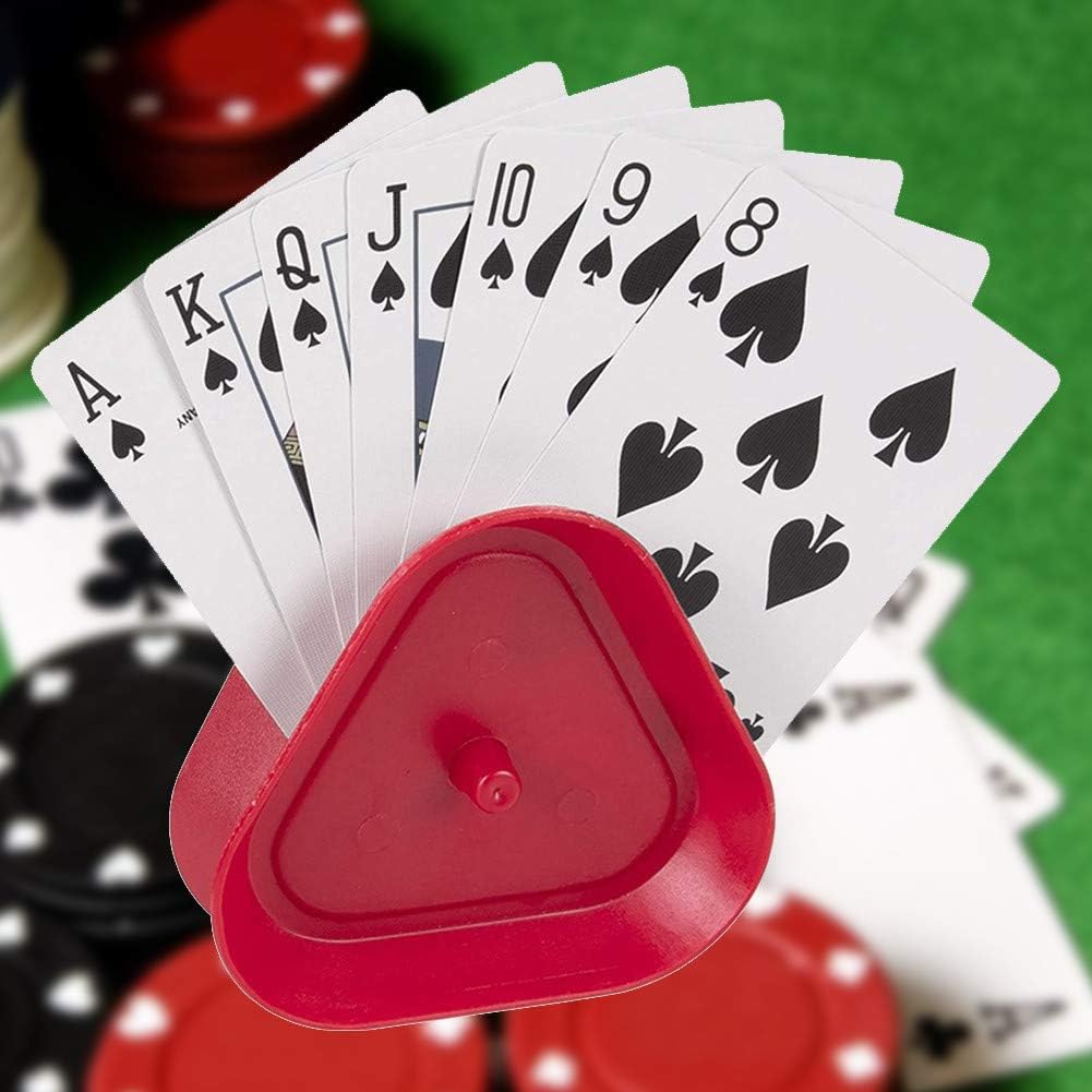 Playing Card Stand Holder,4 Packed Handsfree Card Playing Holder Clip Plastic Triangle Standing Poker Holder for Kids/Adults/Seniors Playing Cards Holder Poker Clip for Game Supply - Image 3