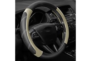 Didida Microfiber Leather Steering Wheel Cover Sporty Car Wheel Cover for Men and Women Universal 14 1/2 inch to 15 inch Breathable for Car Truck SUV Jeep Beige