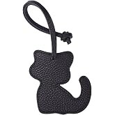 Genuine Leather Bag Charm for Women, Purse Charm Accessory | Cute Heart, Cat, Four-leaf clover Design, Keychains and Gift Giving