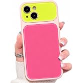 EKELYVIA Compatible with iPhone 15 Case, Dopamine Contrast Color Phone Case, Cute New Candy Color Crystal Camera Lens Protection,Pink,for iPhone 15