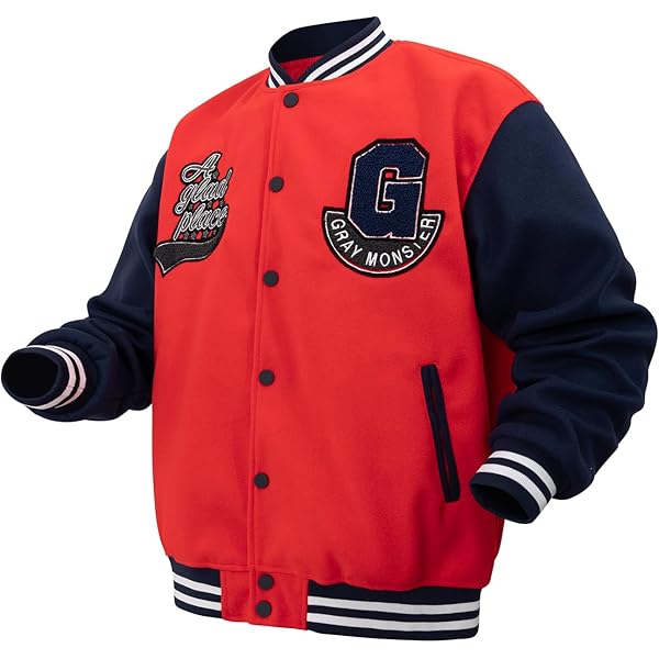 Men's Classic American Troop Rapper Wool Bomber Multicolor Varsity