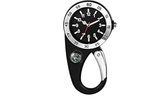 JewelryWe Men Women Clip Watch Mini Microlight Watch Analog Quartz Backpack Buckle Belt Fob Watch for Mother's Day