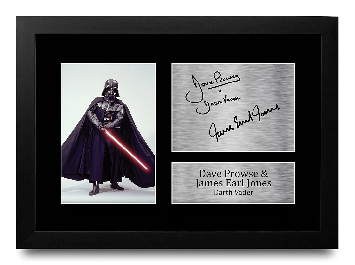 HWC Trading FR Dave Prowse & James Earl Jones Signed FRAMED A4 Printed Autograph Star Wars Gift Darth Vader Gifts Print Photo Picture Display — image 1