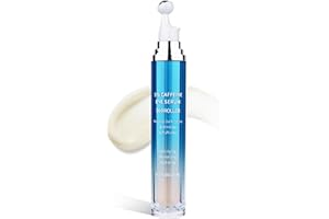 TINYLENS Eye Serum with Caffeine, 3D Cooling Roller for Dark Circles, Puffiness, Fine Lines, Peptide & Hyaluronic Acid Hydrat