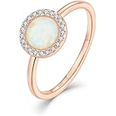 STARCHENIE Opal Ring for Women 925 Sterling Silver Engagement Wedding Promise Ring for her Size 5-10