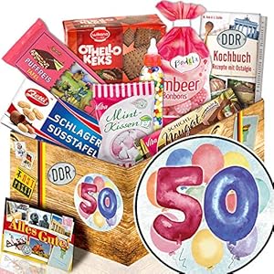 50. Geburtstag / DDR Suessigkeiten-Box / 50. Geburtstag Geschenkidee