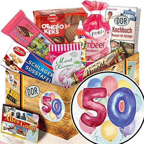 50. Geburtstag / DDR Suessigkeiten-Box / 50. Geburtstag Geschenkidee