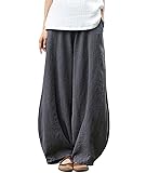 IXIMO Women's Casual Cotton Linen Baggy Pants with