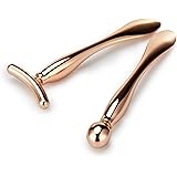Lisapack 2PCS Metal Eye Cream Applicator Wand Stick, Massager Tool for Facial Massage, Reduce Puffiness (Rose Gold)
