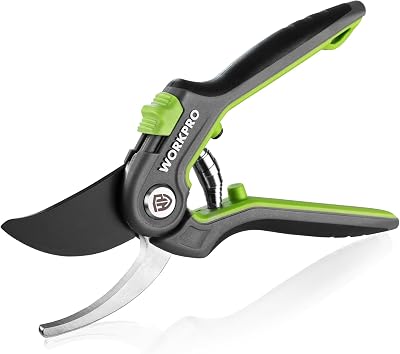 WORKPRO 200 mm Secateurs Pruning Scissors SK5 Blades Safety Lock