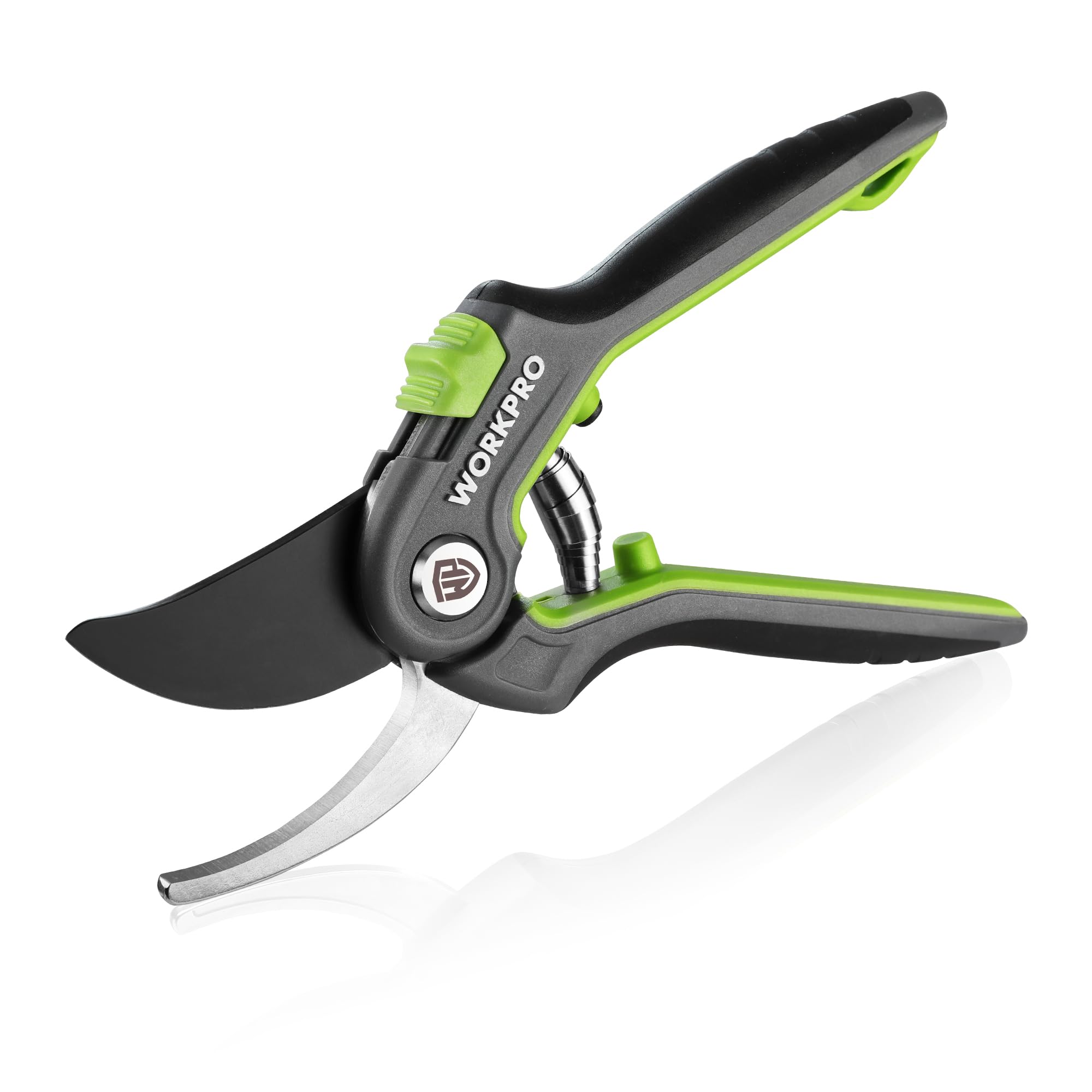 WORKPRO 200 mm Secateurs & Pruning Scissors, Heavy Duty Secateurs with SK5 Blades, Labor-Saving Garden Scissors with Safty Lock, Essential Garden Tools for Pruning Flowers