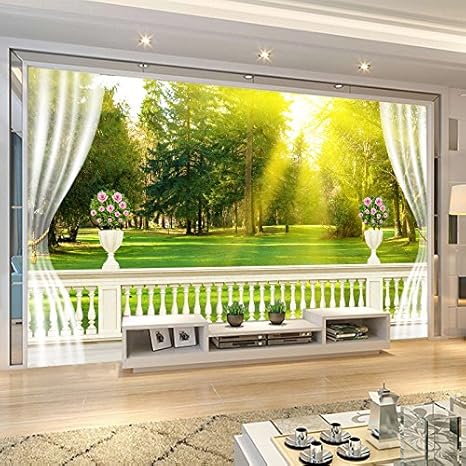 Wanddekoration Leegt 3d Minimalistischen Modernen Garten Balkon Wald Sonnenschein Wandbild Tapeten 350cmx300cm Wohnaccessoires Deko Mobel Wohnaccessoires Wohnaccessoires Deko
