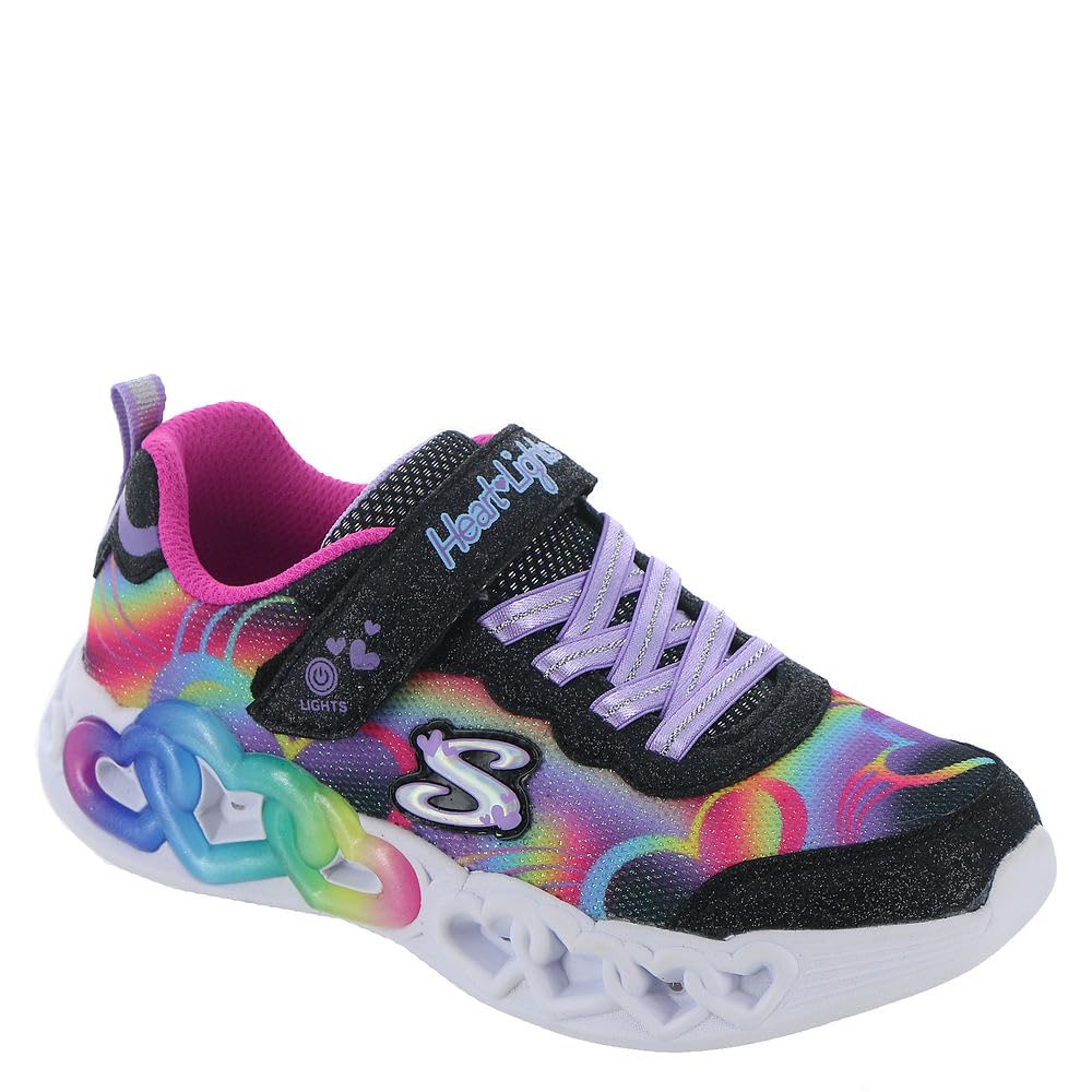 Photo 1 of *LIGHTS DONT WORK* Skechers Kids Girls Infinite Heart Lights Sneaker, Black/Multi, 12 Little Kid