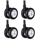 Cabilock 4Pcs Baby Walker Wheels Replacement, Silent Stroller Replacement, Universal Fit Plastic Swivel Caster Wheels for Baby Strollers Walkers