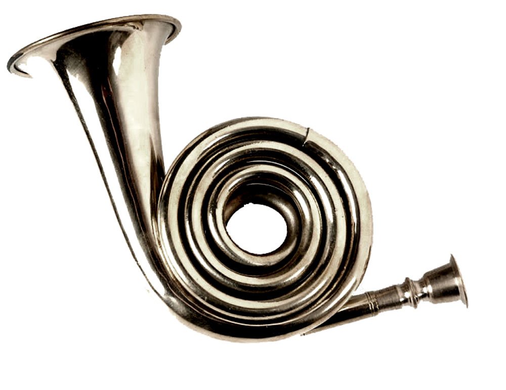 Silver Spiral Bugle Hunting Horn French Horn Style