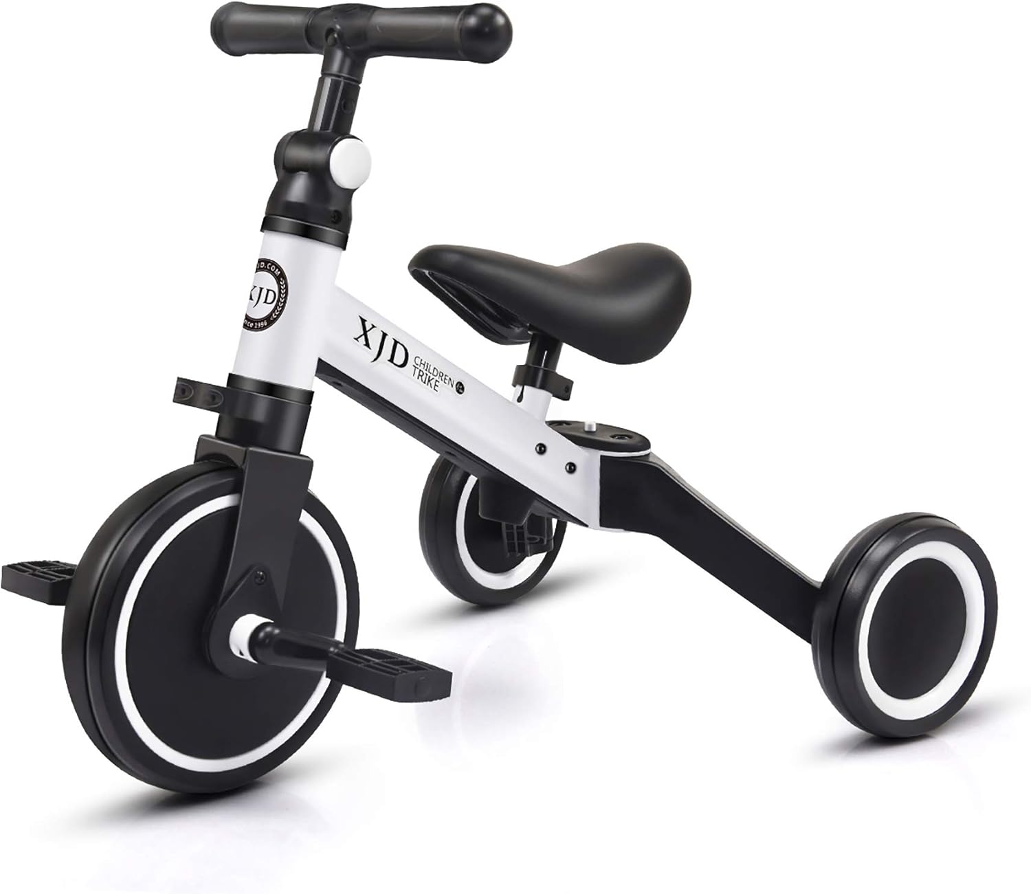 XJD 3 in 1 Kids Tricycles for 1-3 Years Old Kids Trike 3 Wheel Toddler Bike Boys Girls Trikes for Toddler Tricycles Baby Bike Trike Upgrade 2.0, White : Sports & Outdoors