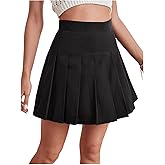 GORGLITTER Women's Pleated Mini Skirt High Waisted A Line Casual Short Skirts