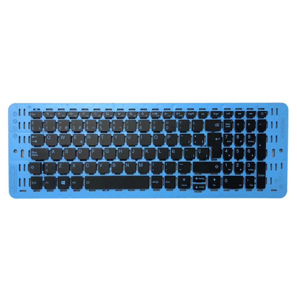 JINTAI Russian Layout Keyboard Key Cap Replacement for Lenovo Ideapad L34017API L34017IWL (Blue Keyplugs, Spanish, Large Input)