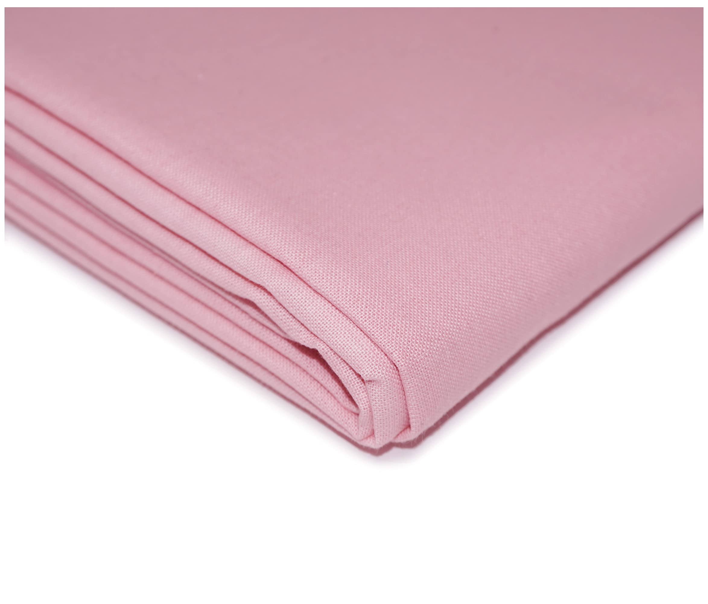 100% Cotton Plain Dyed Fabric Dress Craft Material 60” Wide (500cm x 150cm / 197" x 60", Baby Pink)