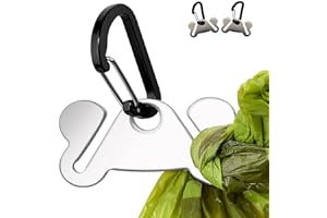 HILIHALI 2PCS Dog Poop Bag Holder, Waste Holder for Dispenser Carrier, Hand Free Metal