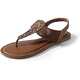 DREAM PAIRS Women's Elastic Strappy String Thong Ankle Strap Summer Gladiator Sandals