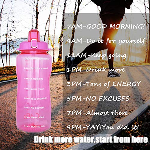 image for QuiFit Gallon Sport Water Bottle with Drinking Straw and Motivational 