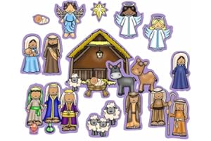 STORY TIME FELTS Nativity Birth of Baby Jesus Felt Figures Flannel Board Stories 25 Pieces Christmas Scene (Medium)