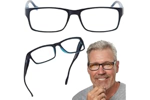 Readerest Blue Light Blocking Reading Glasses (Blue, 2.00 Magnification) Computer Eyeglasses With Thin Reflective Lens, Antiglare, Eye Strain, UV Protection, Stylish For Men And Women