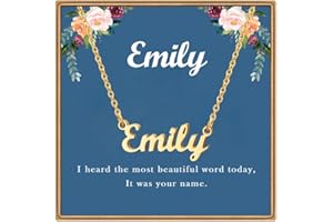 Ldurian Custom Name Necklace Personalized | Name Pendant Necklace Christmas Gifts | 14K Gold Dainty Name Plate Charm Necklaces Birthday Girl Jewelry Gift for Teen Girls