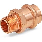 Supply Giant QDNB2343 Copper Male Reducing Adapter, 1/2 in. Press x 3/8 in. MPT- Small