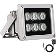 Univivi Infrared Illuminator, 850nm 6 LEDs 90 Degree Wide Angle IR Illuminator for Night Vision,Waterproof LED Infrared Light for IP Camera,CCTV Security Camera