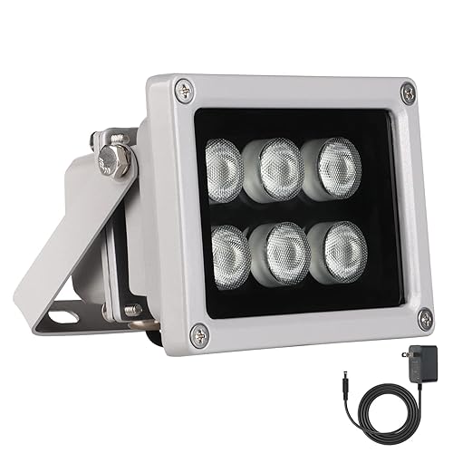 Univivi Infrared Illuminator, 850nm LEDs 90 Degree Wide Angle IR  Illuminator for Night Vision,Waterproof LED Infrared Light for IP  Camera,CCTV