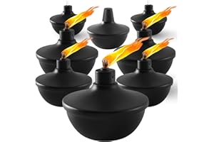 ZSPENG 8 Pack Metal Table Top Torches,23.5 oz Citronella Torches for Outside,Refillable Flame Light Torch with Wicks and Covers for Party, Garden Decor,DIY
