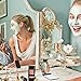 Bukm Magnifying Makeup Mirror Ultra-thin Led Lighted Compact Travel Makeup Mirror, Portable Folding Cosmetic Mirror 8 Bright LED Lights Adjustable Brightness Magnification Vanity Mirrors (Black)