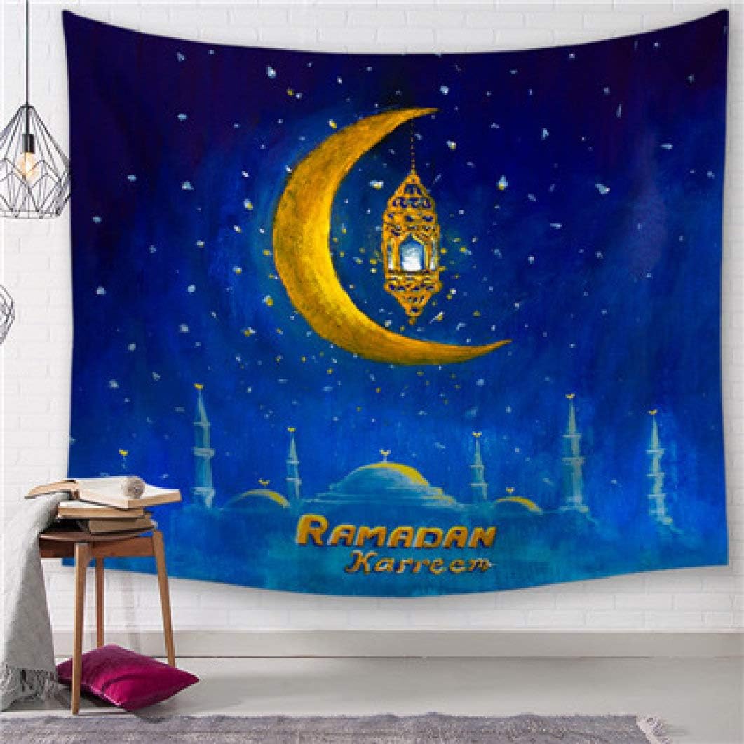 Vic Gray Ramadan Series Wall Blankets Celestial Printed Throw Curtain Towel Indian Bohemian Tapestry,150x130cm