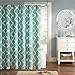 Merritt Design Pattern Modern Fabric Shower Curtain, Simple Geometric Casual Shower Curtains for Bathroom, 72 X 72, Aqua