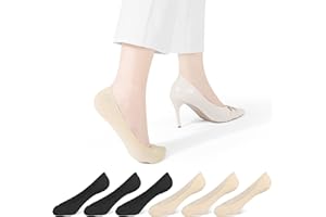 CLOSEMATE Womens No Show Socks for Flats Mary Jane Shoes Loafers Dress Shoes Non Slip Thin Low Cut Invisible Socks 6 Pairs