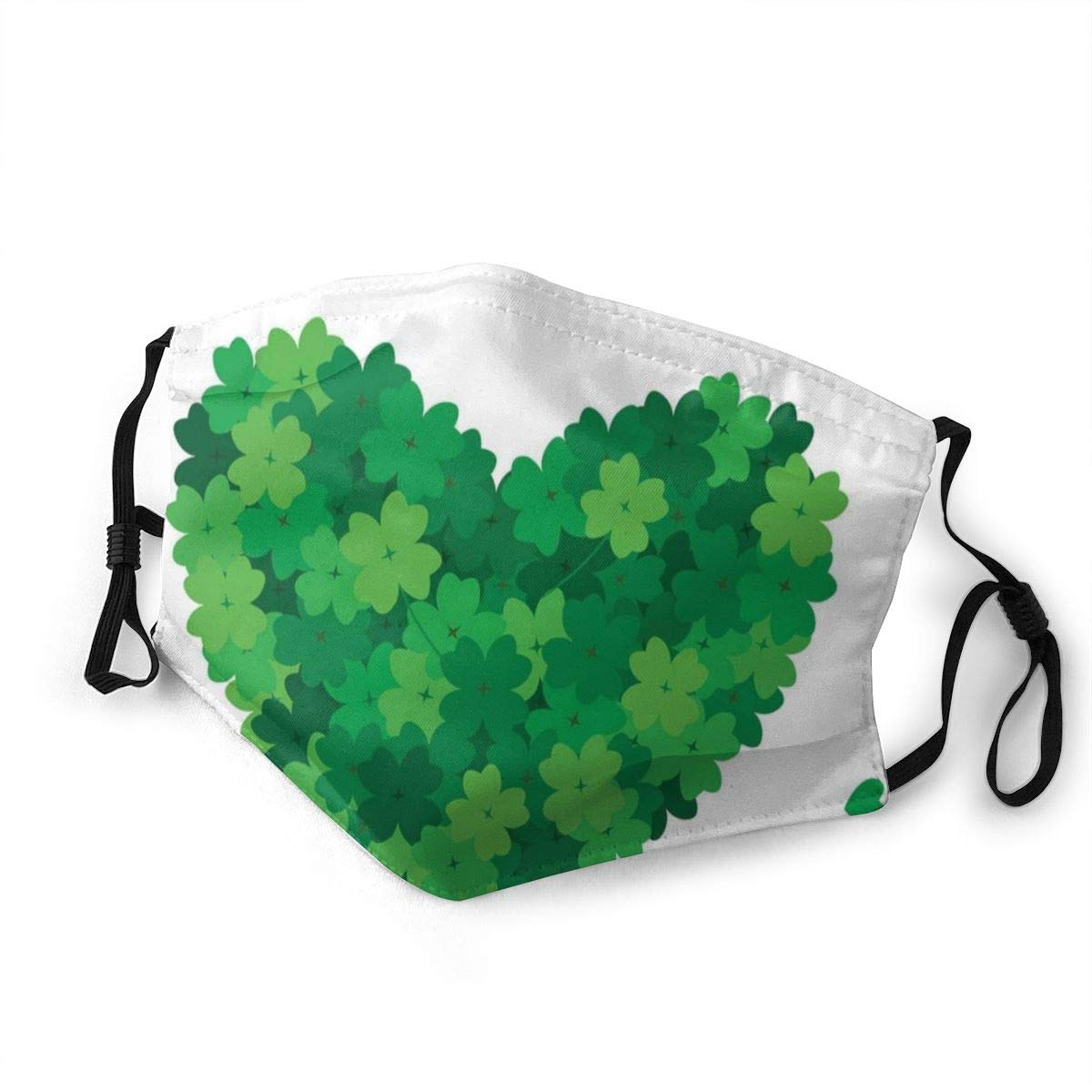 Fashion Comfortable Windproof mask,Heart Created With Shamrocks Nature Love St Patricks Day,Printed Facial decorations for adult M