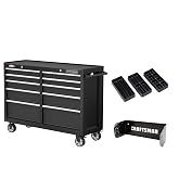 CRAFTSMAN S2000 52" Tool Chest, 10-Drawer Rolling Tool Storage Cabinet with Tray and Holder, Black (CMST352102BK)
